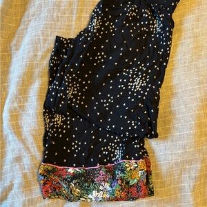 Anthropologie pajama pants. Floral black hearts